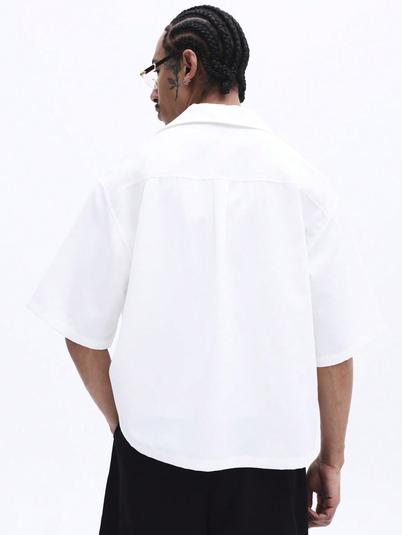 Oversized Gothic Architecture Print White Shirt