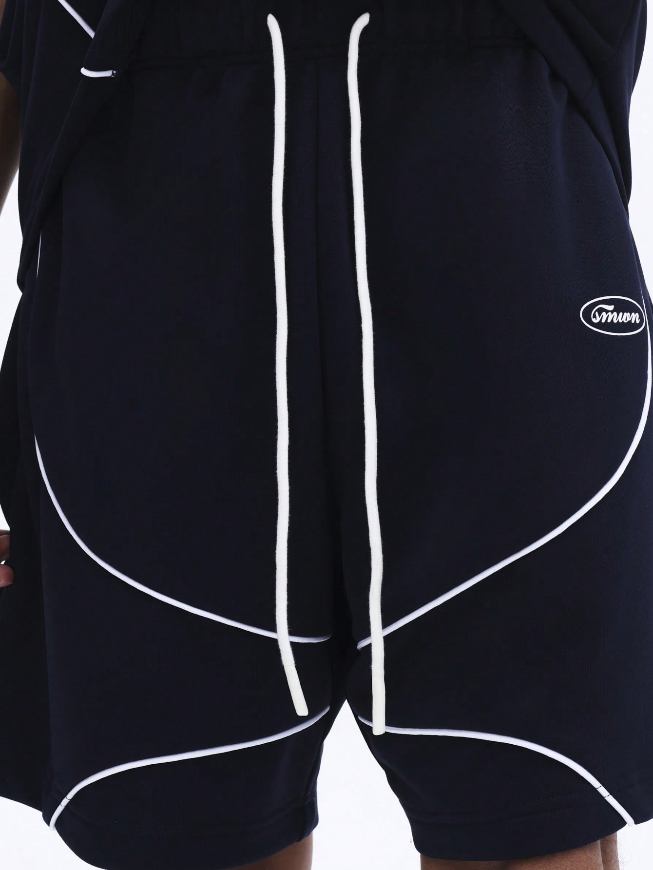 Men's Navy Piping T-Shirt & Shorts Co-Ord Set