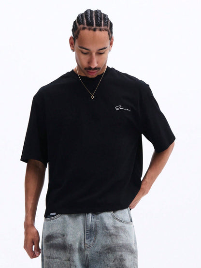 Men's Oversized Blue Gradient Graphic Tee