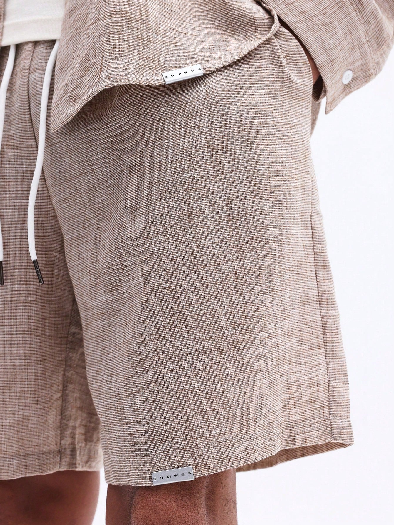 Men's Linen-Feel Shirt and Shorts Vacation Set