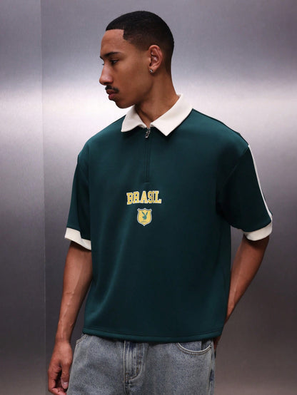 Brasil Logo Forest Green Bunny Polo Shirt
