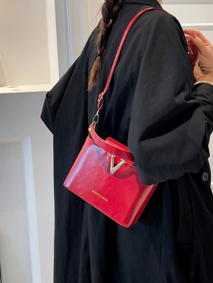 Minimalist Mini PU Leather Handbag with Metal Lock