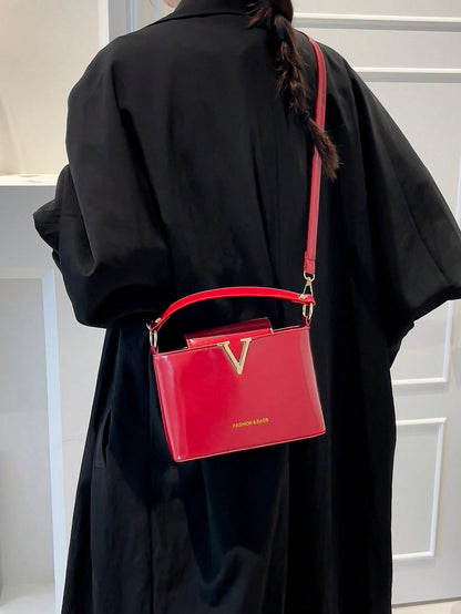 Minimalist Mini PU Leather Handbag with Metal Lock