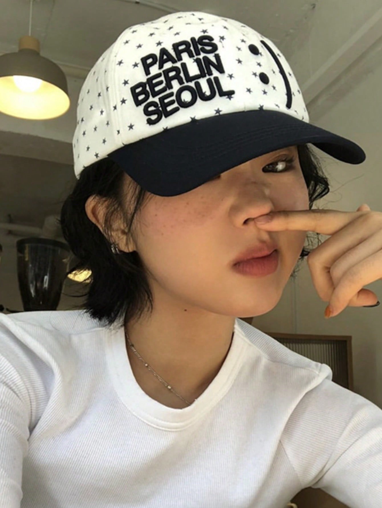Retro Polka Dot Embroidered Letter Baseball Cap