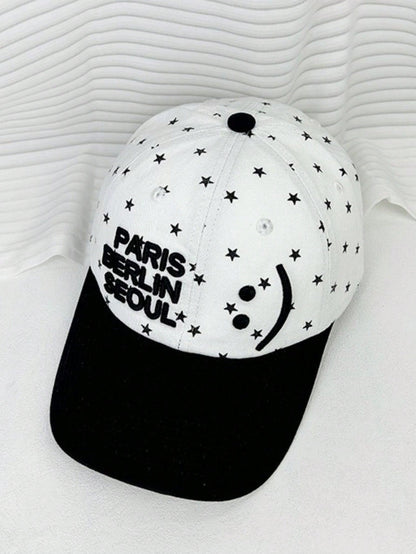 Retro Polka Dot Embroidered Letter Baseball Cap