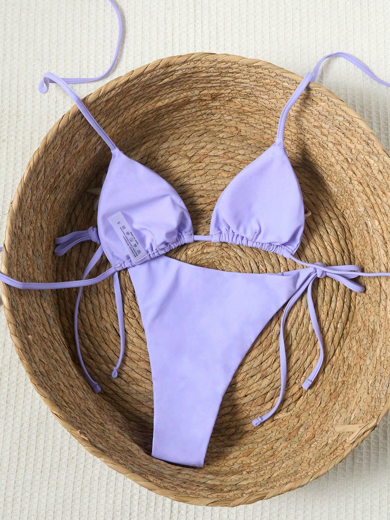 Colorful Pearl Halter Neck Bikini Swimwear Set