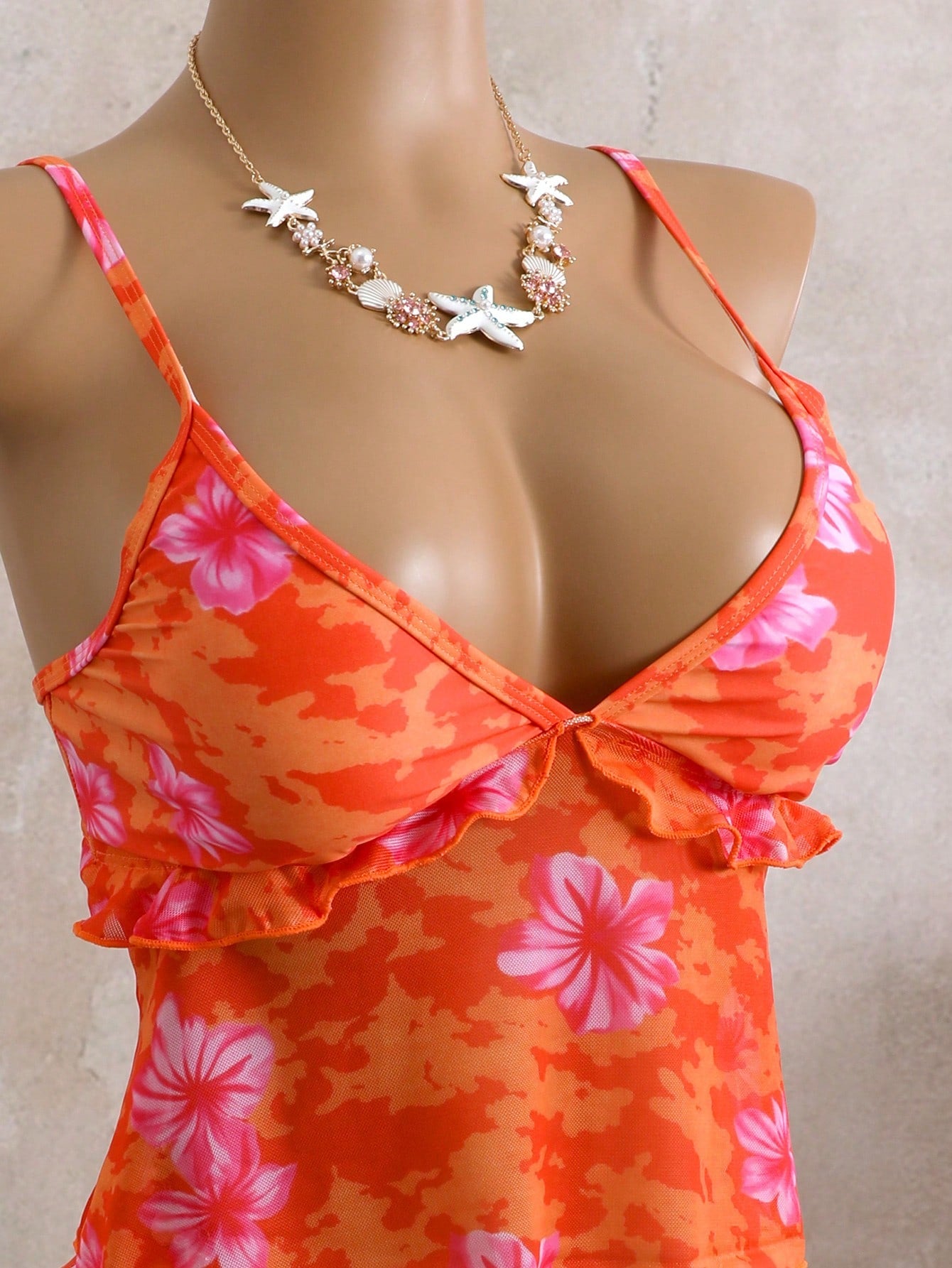 Floral Print Camisole Thong Bikini 2-Piece Swimset