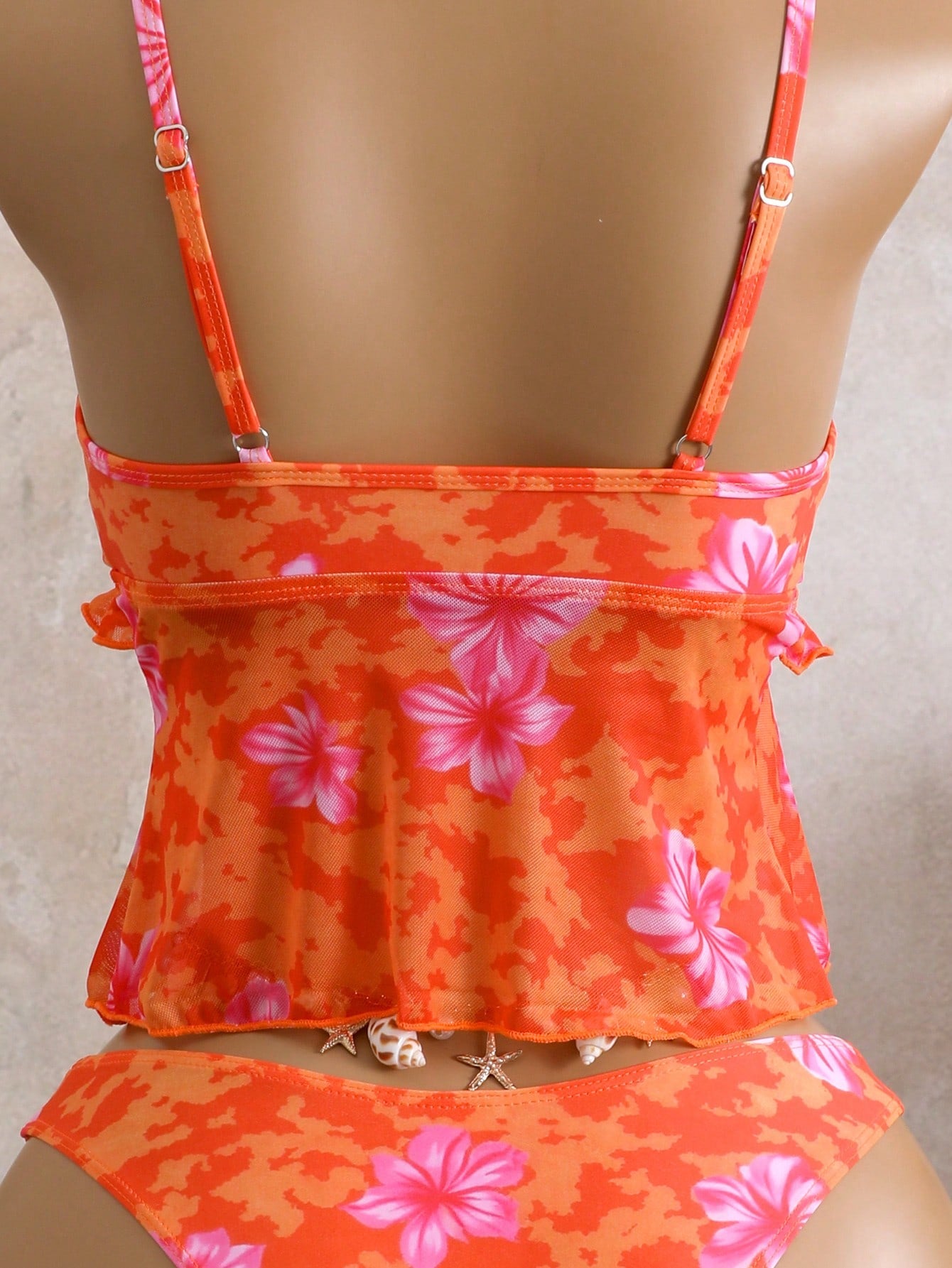 Floral Print Camisole Thong Bikini 2-Piece Swimset