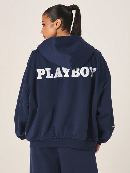 Playboy Full Zip Graphic Hoodie