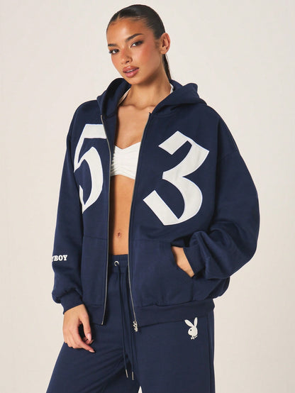 Playboy Full Zip Graphic Hoodie