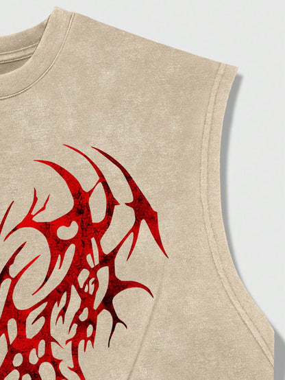 Men's Snowflake Print Loose Tank Top