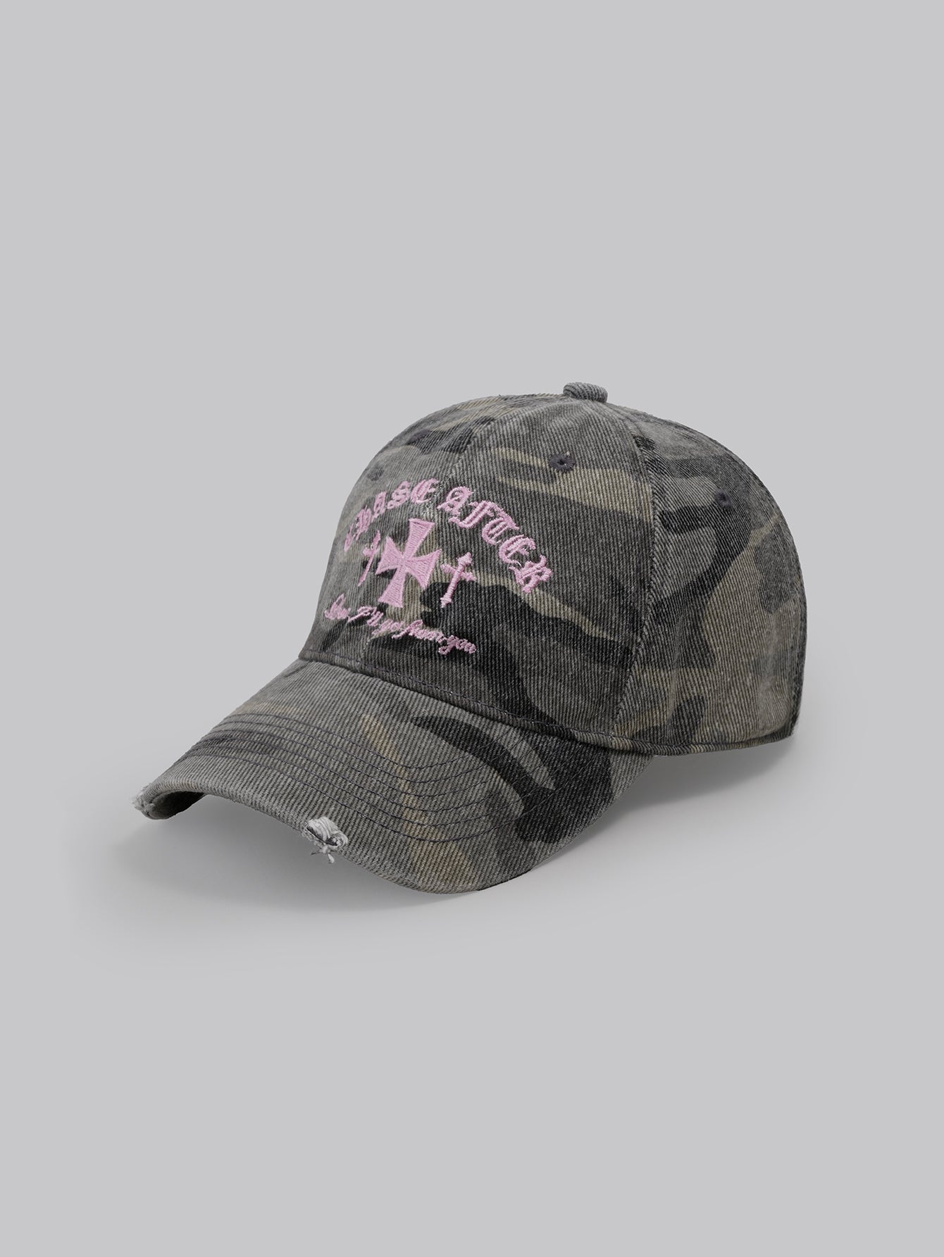 Retro Camo Cross Embroidery Unisex Baseball Cap