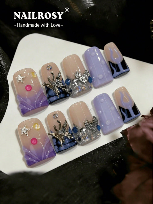 3D Carved Duck Shaped Handmade Bridal Nails