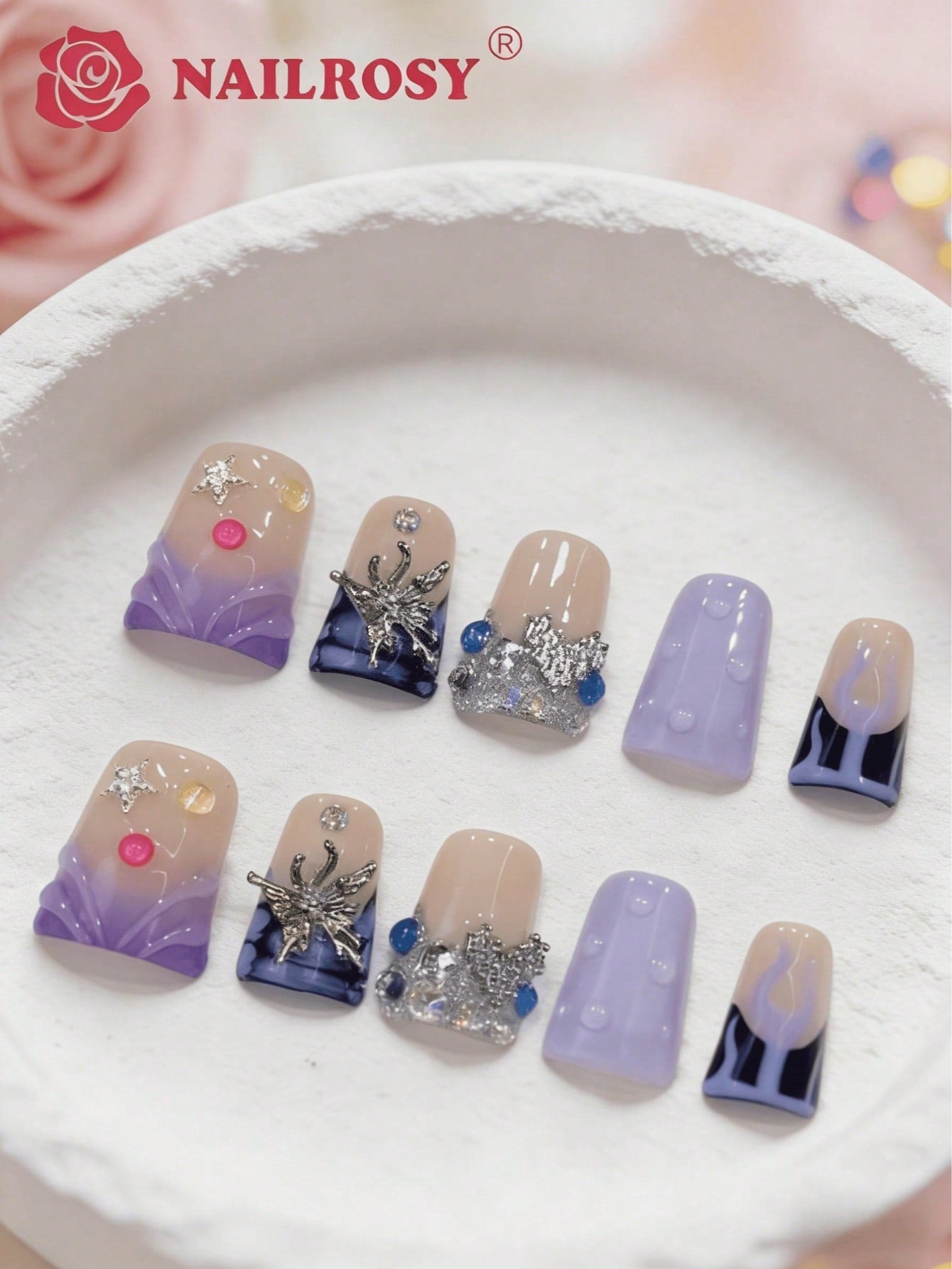 3D Carved Duck Shaped Handmade Bridal Nails