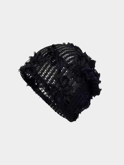 Women 3D Flower Embroidered Openwork Breathable Hat