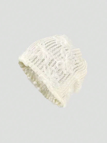 Women 3D Flower Embroidered Openwork Breathable Hat