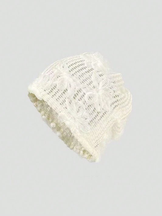 Women 3D Flower Embroidered Openwork Breathable Hat