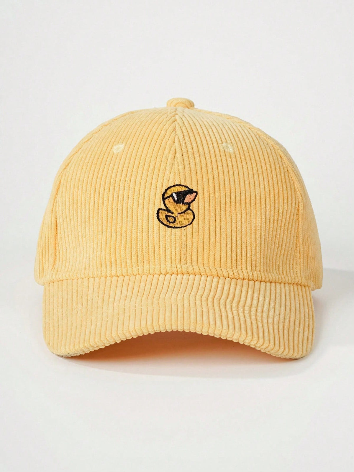 Unisex Embroidered Duckling Corduroy Baseball Cap