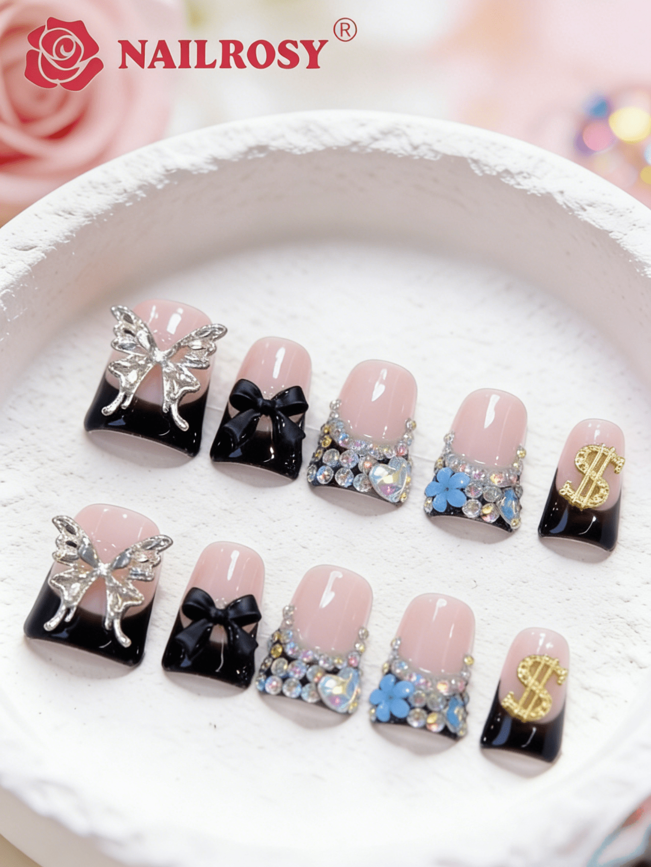 3D Carved Duck Shaped Handmade Bridal Nails