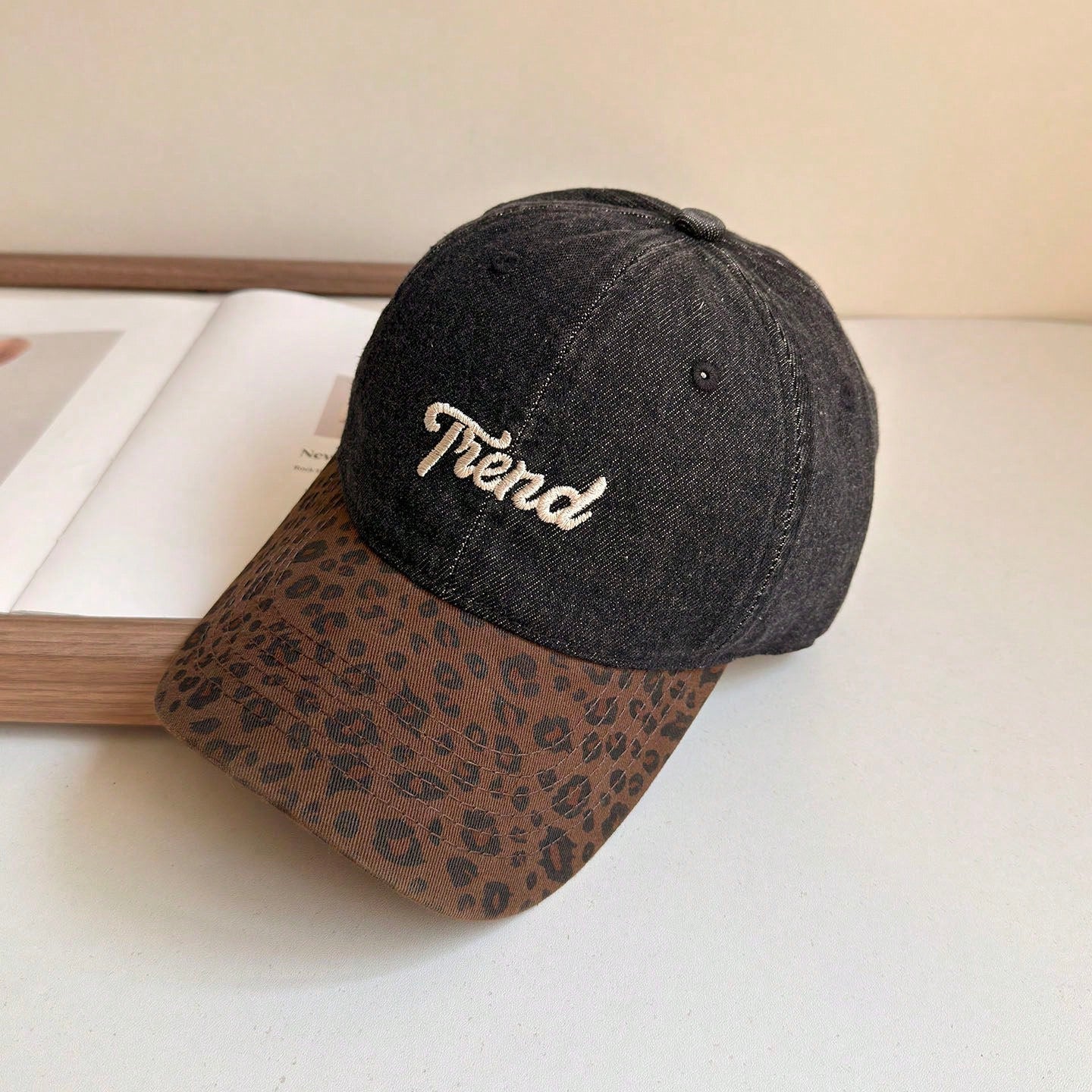 Retro Leopard Print Patchwork Unisex Baseball Cap