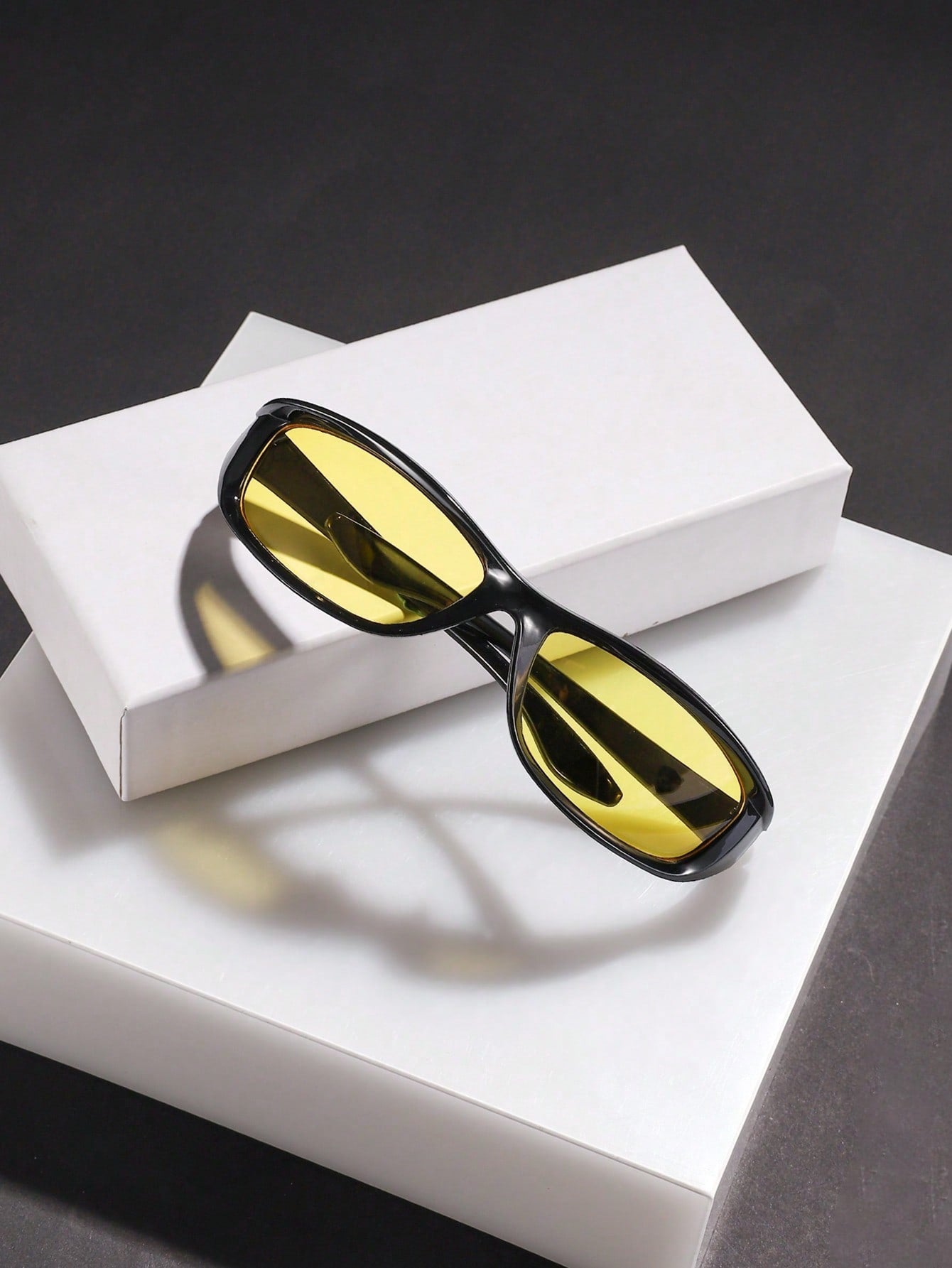 2Pk Men's Hip Hop Brown Rectangle Acrylic Fashion Frames