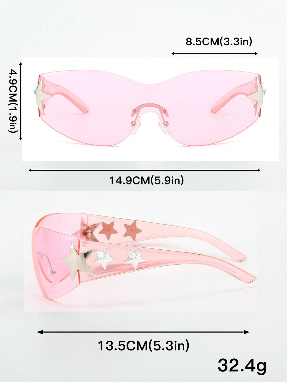 Rimless Fashion Glasses for Women Stylish Copper