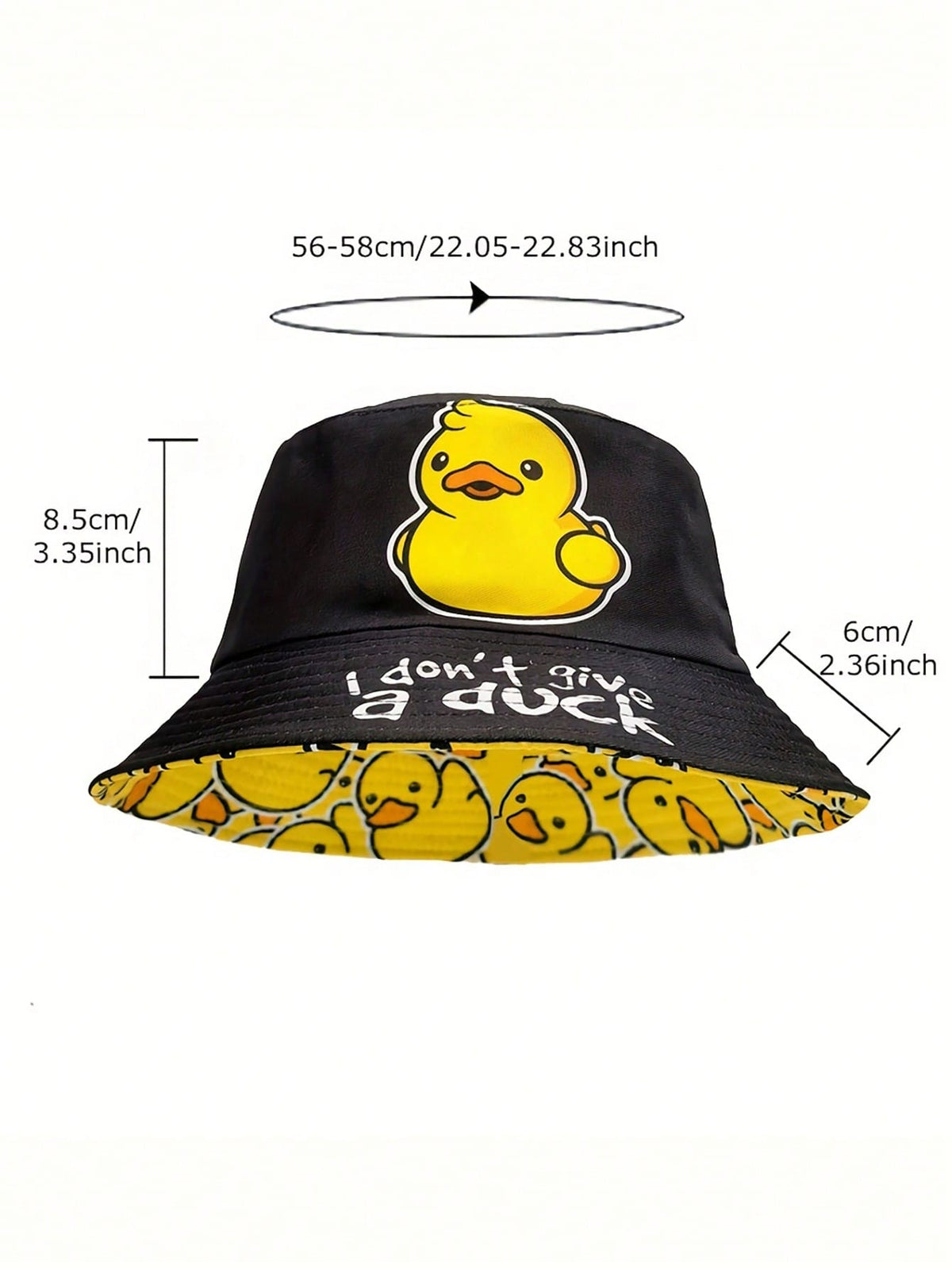 Reversible Cartoon Duck Print Bucket Hat