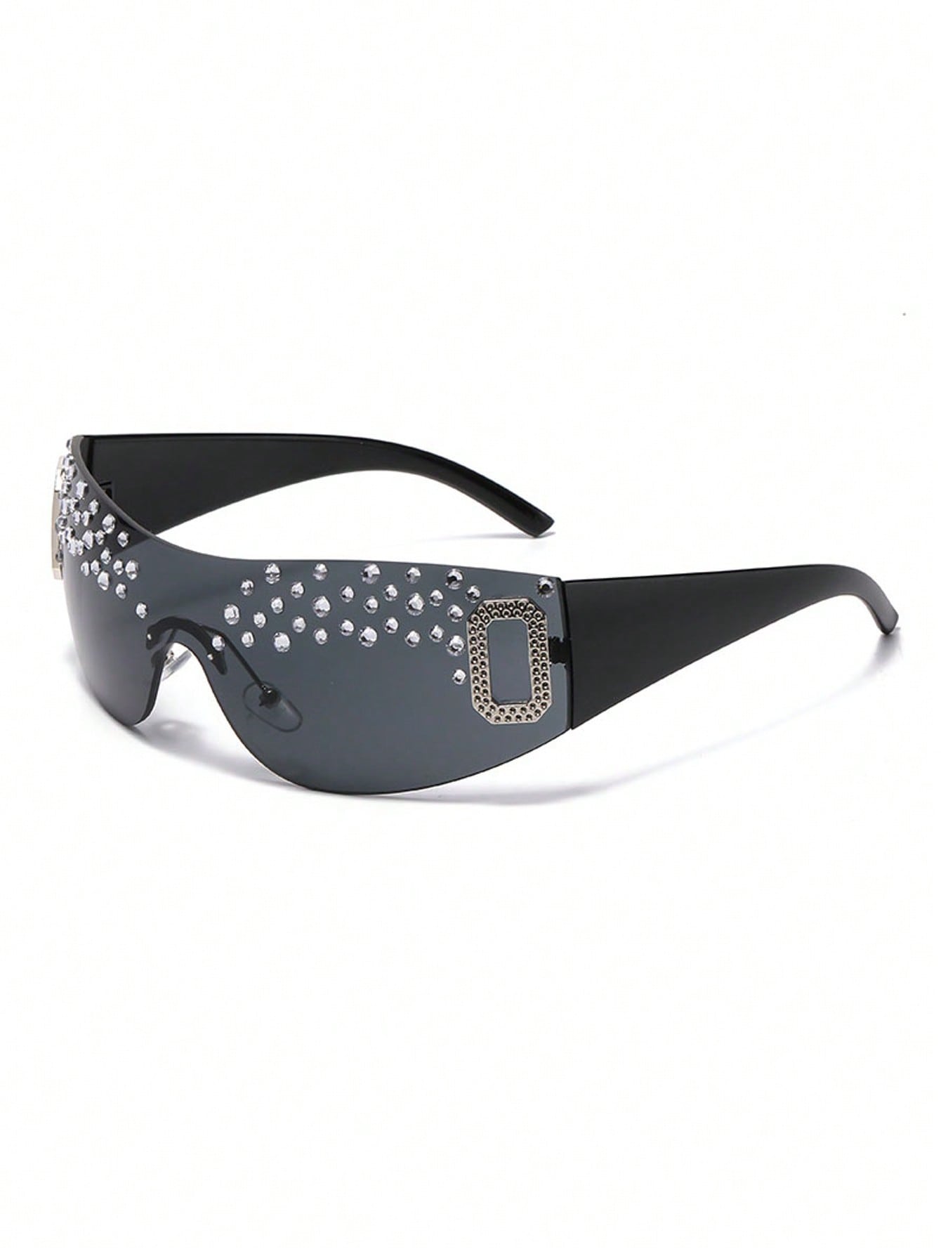 Rhinestone Retro Oval Fashion Glasses for Women