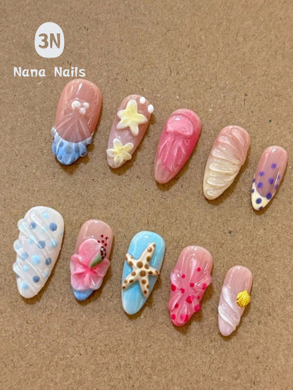 Hawaii Ocean 3D Handmade Nail Art Set