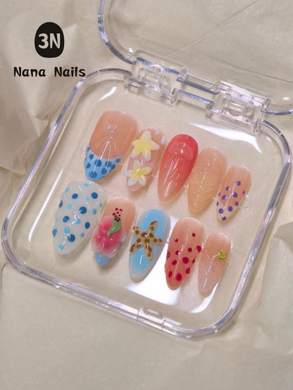 Hawaii Ocean 3D Handmade Nail Art Set