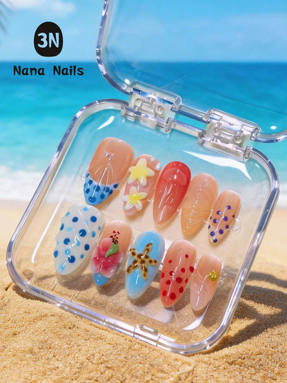 Hawaii Ocean 3D Handmade Nail Art Set