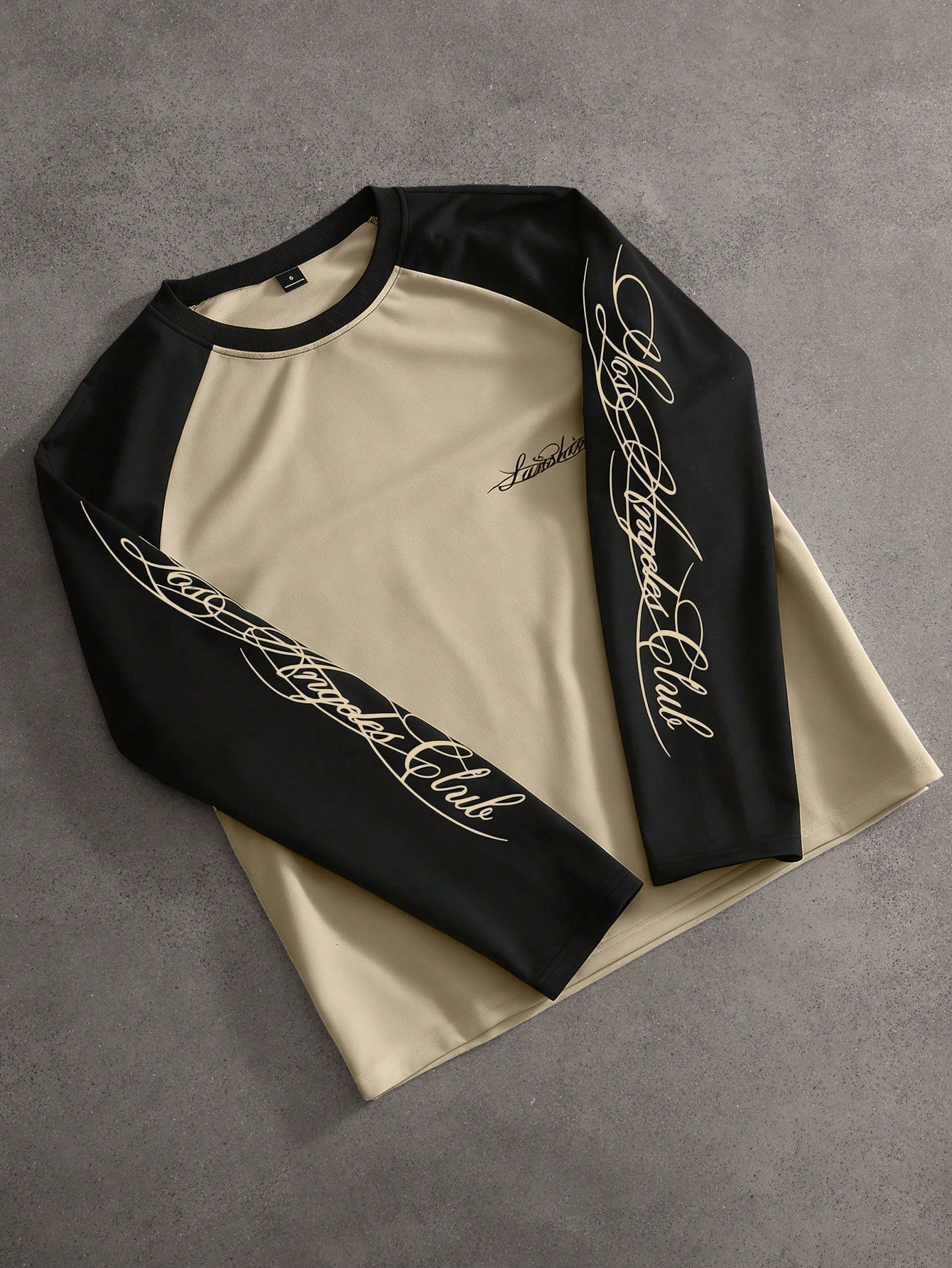 Men Color Block Raglan Racing Long Sleeve Tee