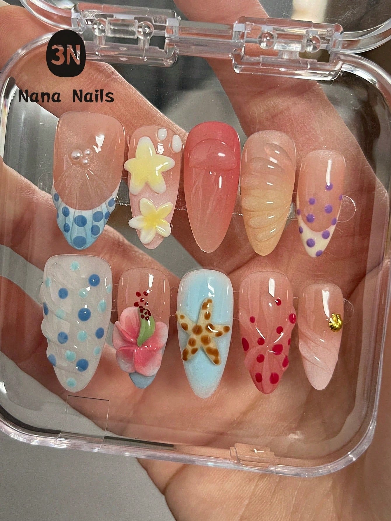 Hawaii Ocean 3D Handmade Nail Art Set