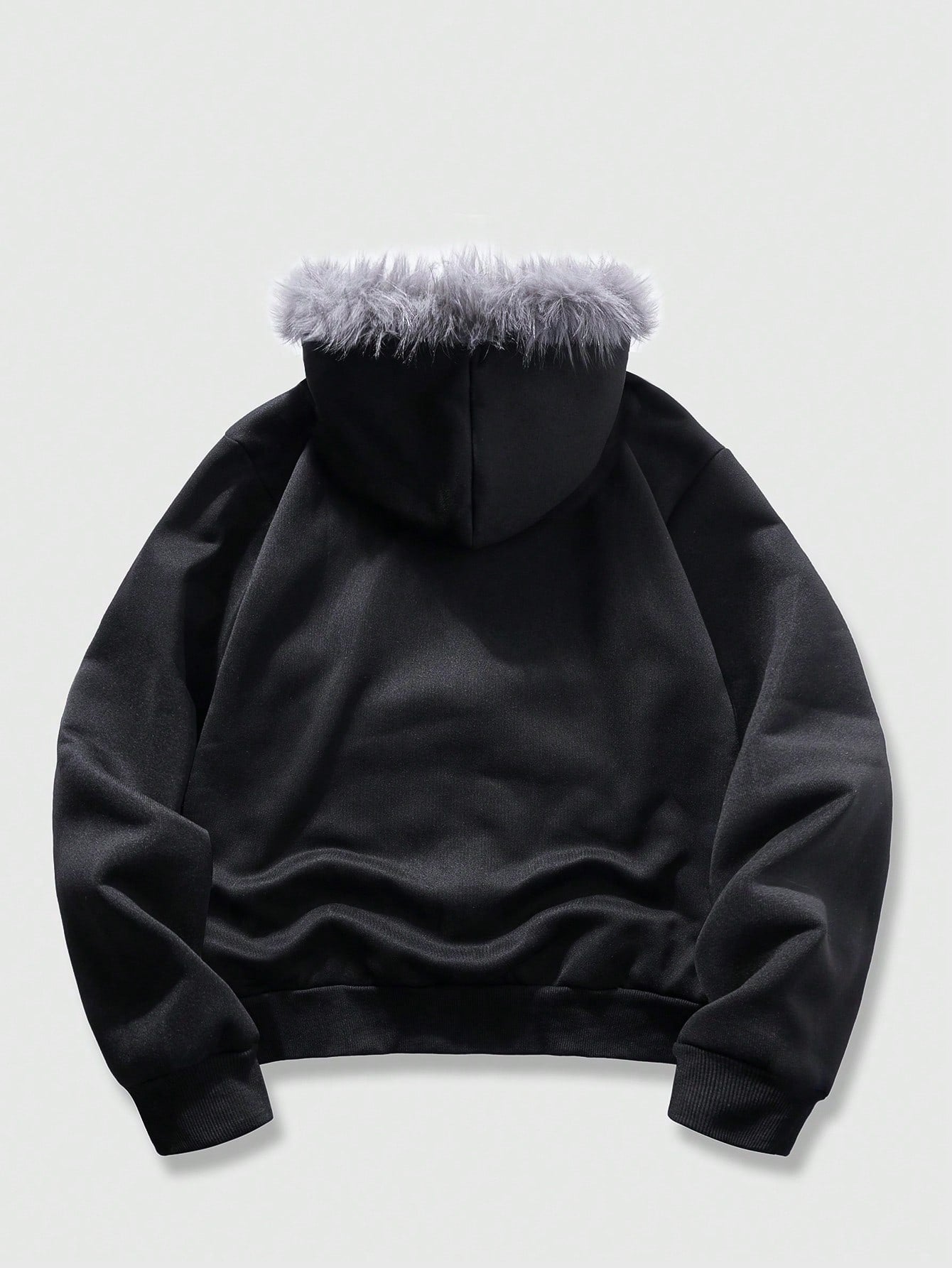 Men's Gothic Fluffy Angel Y2K Zip Hoodie