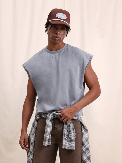 Men's Boxy Eagle Back Print Sleeveless Tank Top