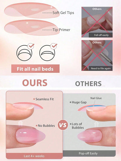 24pcs Ocean Pearl & Starfish Almond Press-On Nails