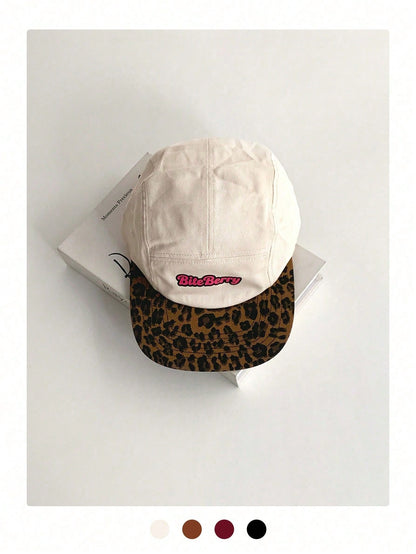 Unisex Leopard Print Colorblock Flat Bill Streetwear Cap