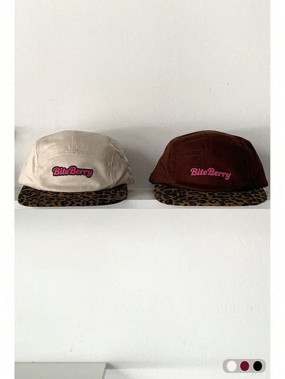 Unisex Leopard Print Colorblock Flat Bill Streetwear Cap