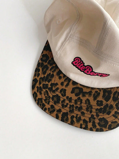 Unisex Leopard Print Colorblock Flat Bill Streetwear Cap
