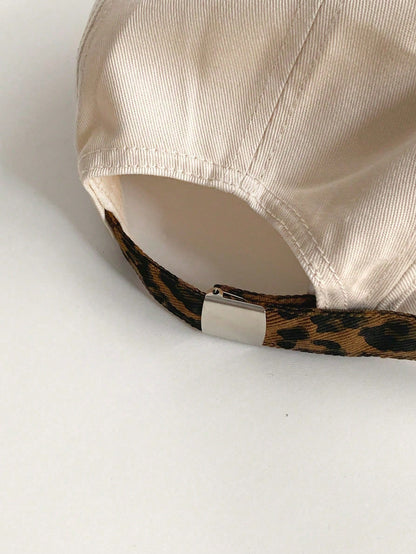 Unisex Leopard Print Colorblock Flat Bill Streetwear Cap