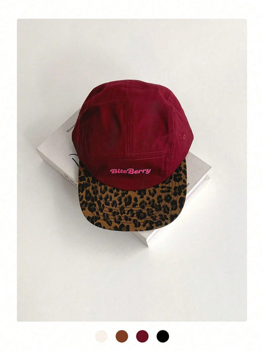 Unisex Leopard Print Colorblock Flat Bill Streetwear Cap