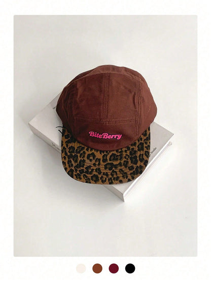 Unisex Leopard Print Colorblock Flat Bill Streetwear Cap