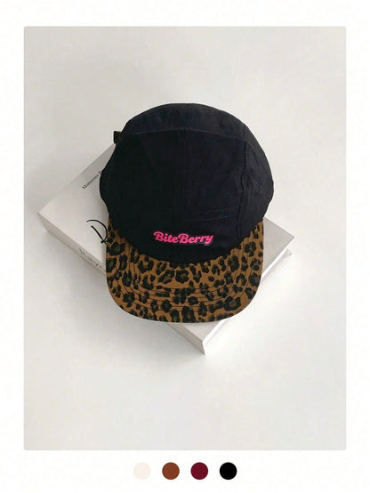 Unisex Leopard Print Colorblock Flat Bill Streetwear Cap
