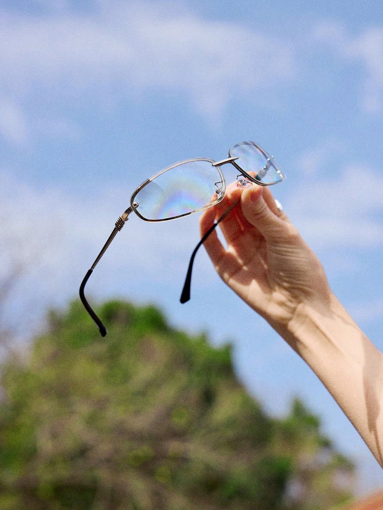 Retro Oversized Square Metal Unisex Fashion Glasses