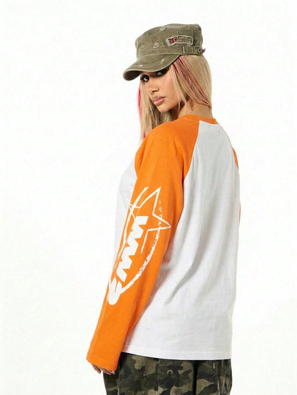 Raglan Baseball Graphic Long Sleeve Tee