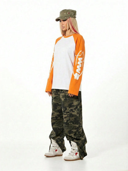 Raglan Baseball Graphic Long Sleeve Tee