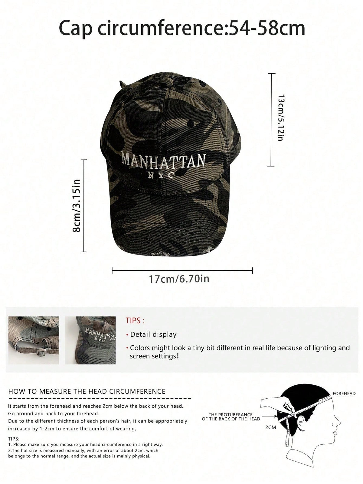 Vintage Distressed Camo Embroidered Baseball Cap
