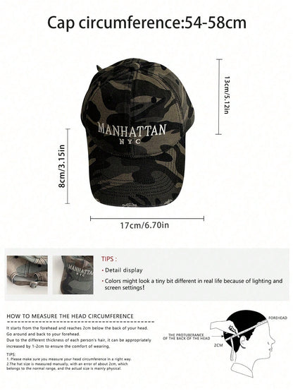 Vintage Distressed Camo Embroidered Baseball Cap