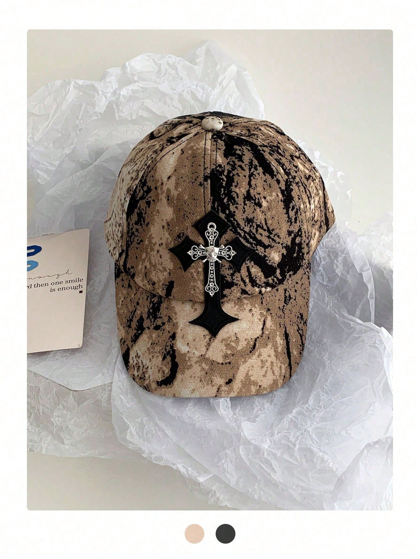 Vintage Distressed Camo Embroidered Baseball Cap