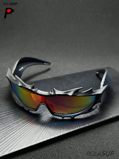 3D Dragon Totem Spiked Y2K Cyberpunk Cycling Glasses
